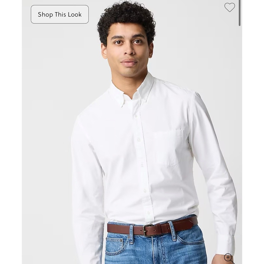NWT J.Crew Flex Washed XXL Slim Untucked White Casual Collared Button Shirt $89